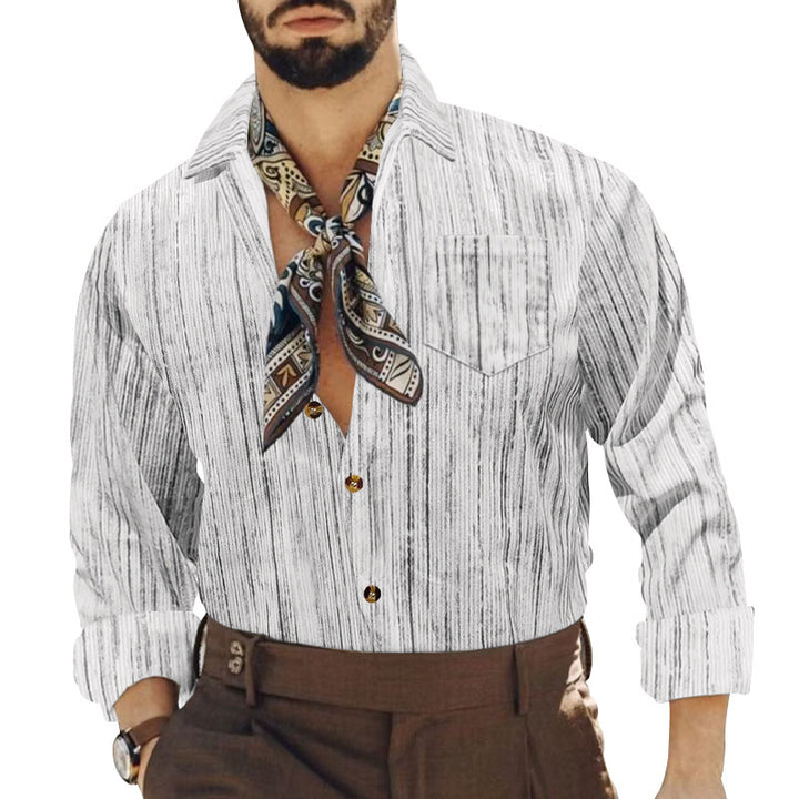 Men's casual shirt with trendy pattern and practical chest pocket Lisslune