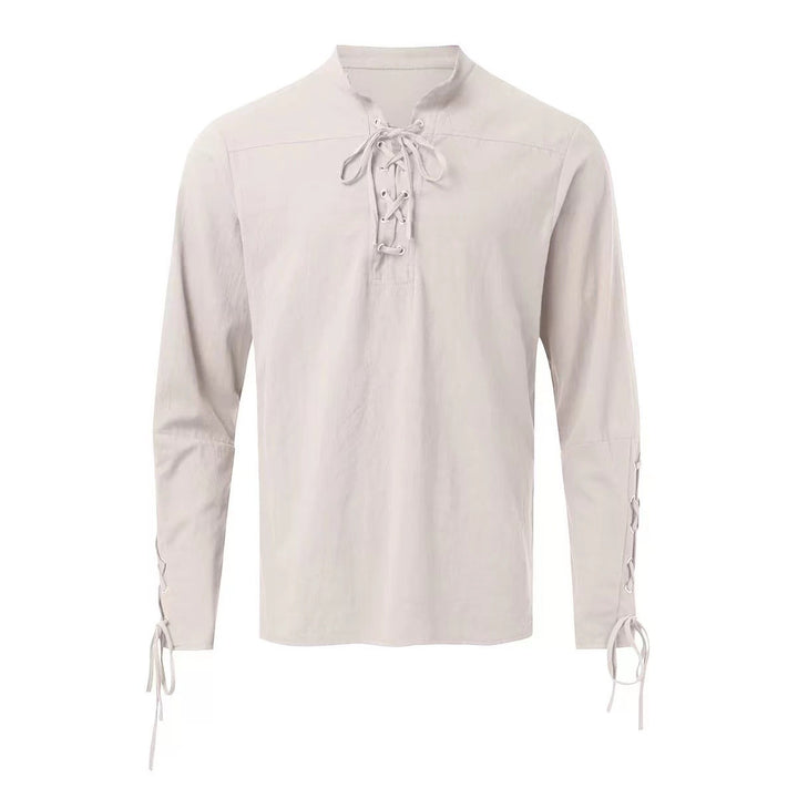Men's long-sleeve shirt with modern lacing design and casual fit Lisslune