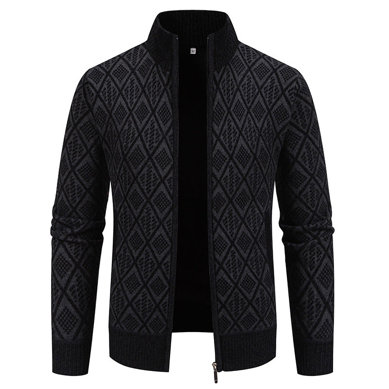 Men's cardigan with textured design and high collar Lisslune