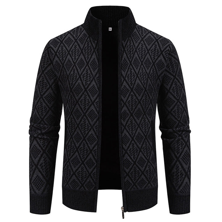 Men's cardigan with textured design and high collar Lisslune