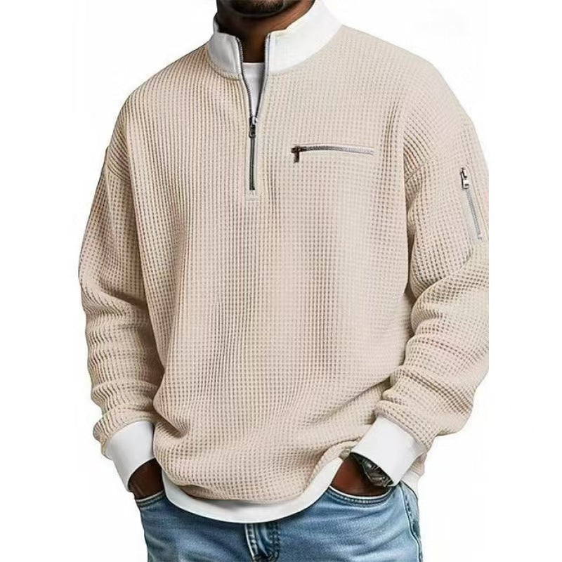 Men's sweatshirt with high collar and practical zipper Lisslune