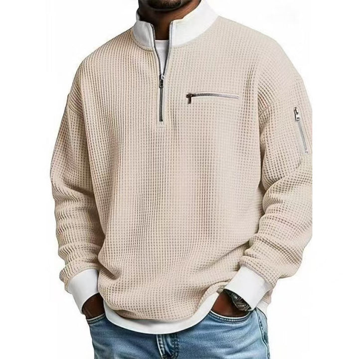 Men's sweatshirt with high collar and practical zipper Lisslune