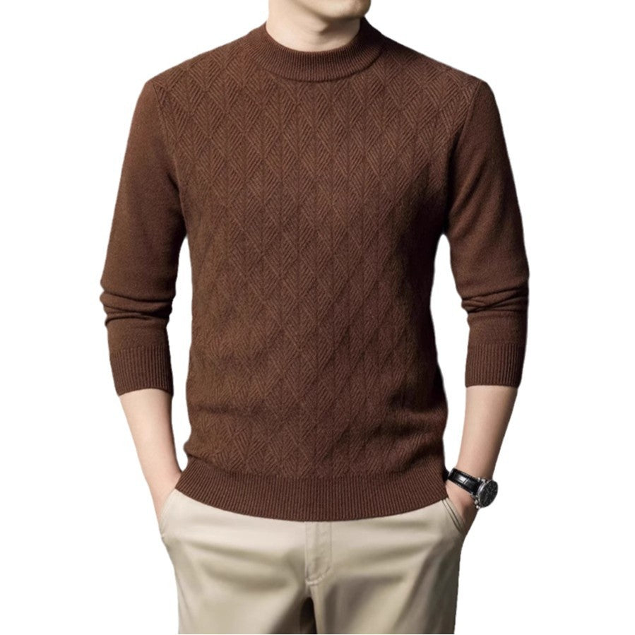 Men's fashionable fine-knit sweater with diamond pattern Lisslune
