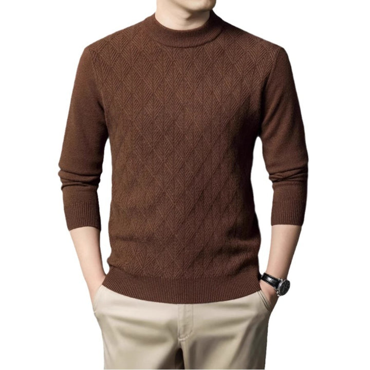Men's fashionable fine-knit sweater with diamond pattern Lisslune