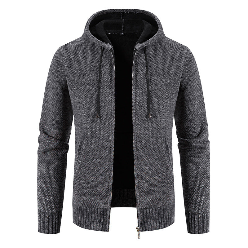 Men's cardigan with hood and textured design Lisslune