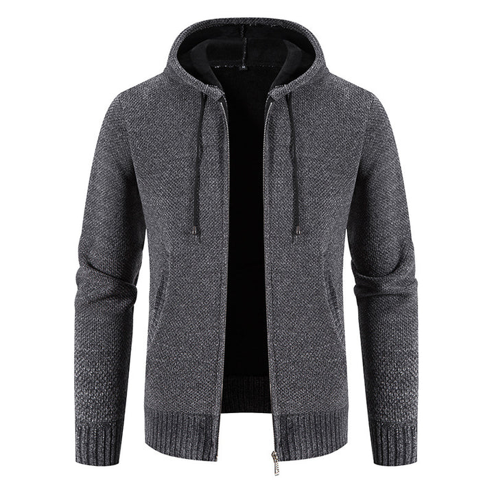 Men's cardigan with hood and textured design Lisslune