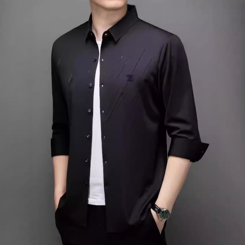 Men's Elegant Long Sleeve Shirt with Innovative Design Lisslune