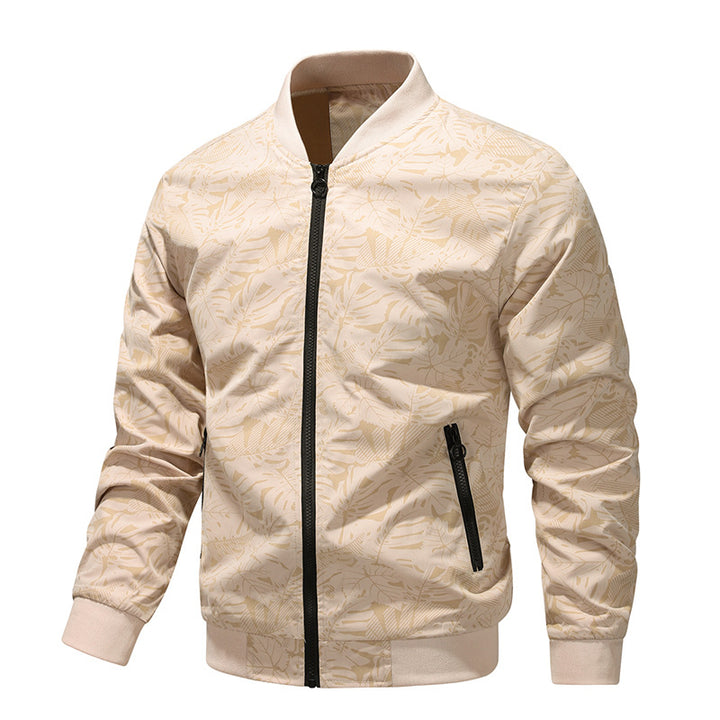 Men's stylish bomber jacket with graphic foil design Lisslune