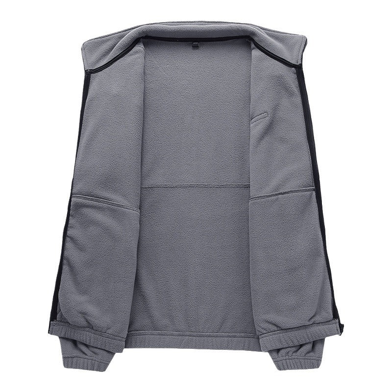 Men's fleece jacket with high collar and practical pockets Lisslune