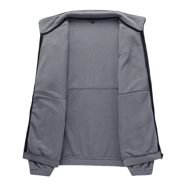 Men's fleece jacket with high collar and practical pockets Lisslune