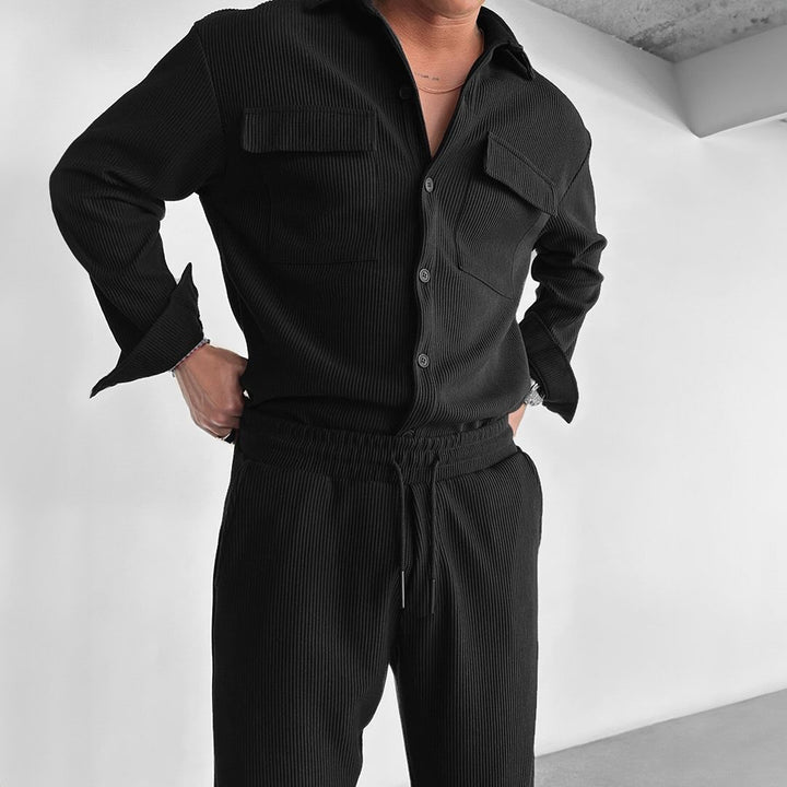 Men's utility shirt blouse with double breast pockets Lisslune