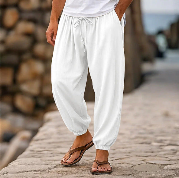 Men's airy leisure pants with elastic waistband and side pockets Lisslune