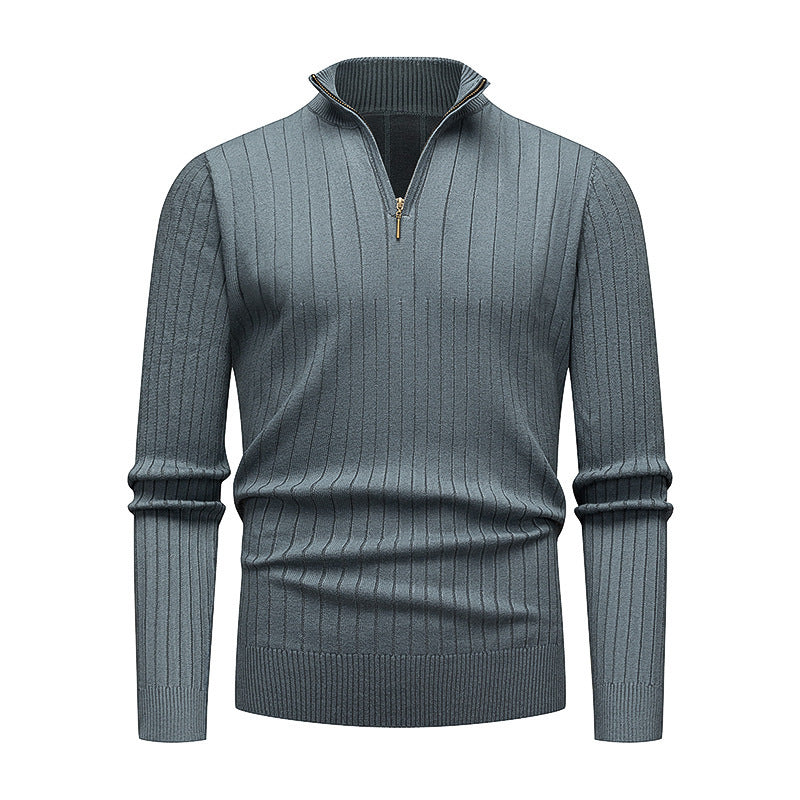 Men's high-quality knitted sweater with modern stand-up collar and zipper Lisslune