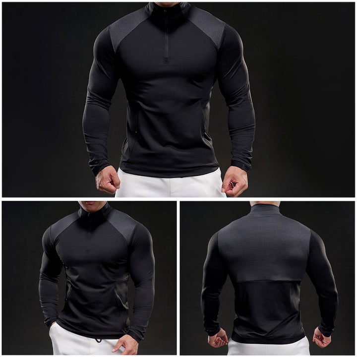 Men's Sporty Long-Sleeve Top with Zipper Lisslune