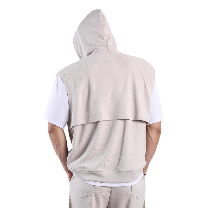 Men's sleeveless hooded shirt with practical pockets Lisslune