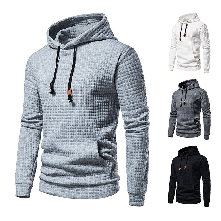 Men's Hooded Sweatshirt with Textured Design Lisslune
