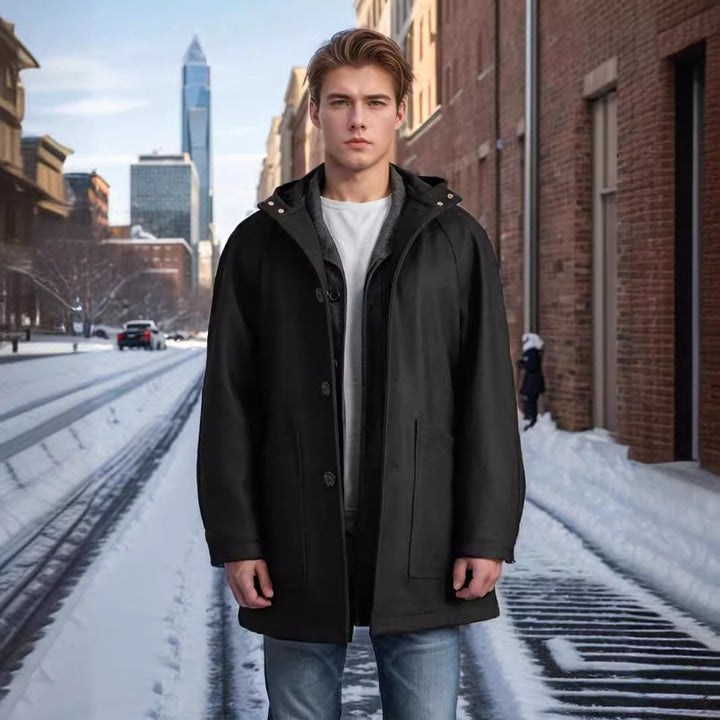 Men's elegant and cozy padded jacket with hood Lisslune