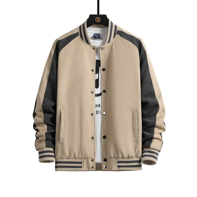 Men's Fashionable College Jacket In An Urban Style with A High-Quality Material Mix Lisslune