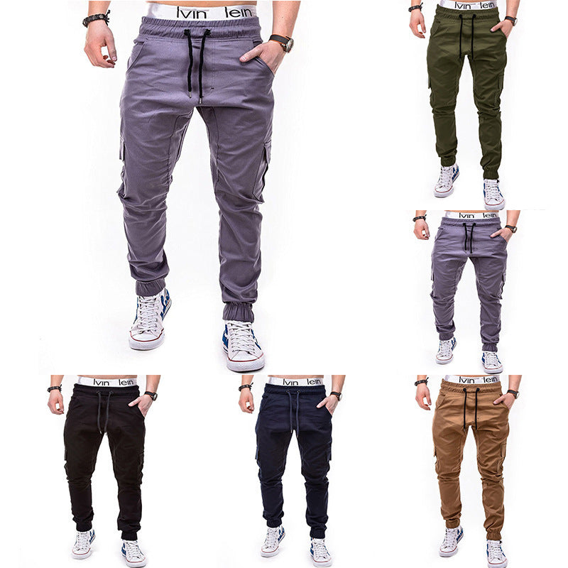 Men's cargo jogging pants with elastic waistband and practical side pockets Lisslune