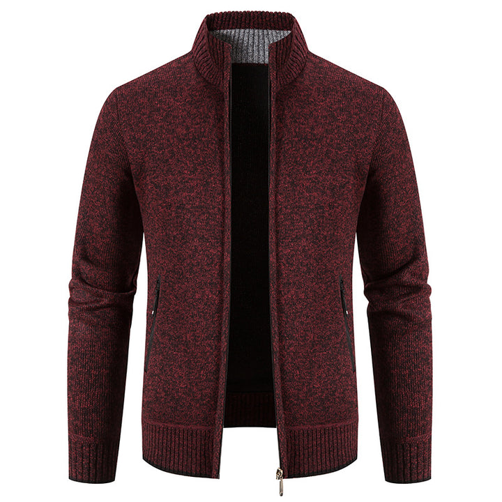 Men's cardigan with high collar and practical zip pockets Lisslune