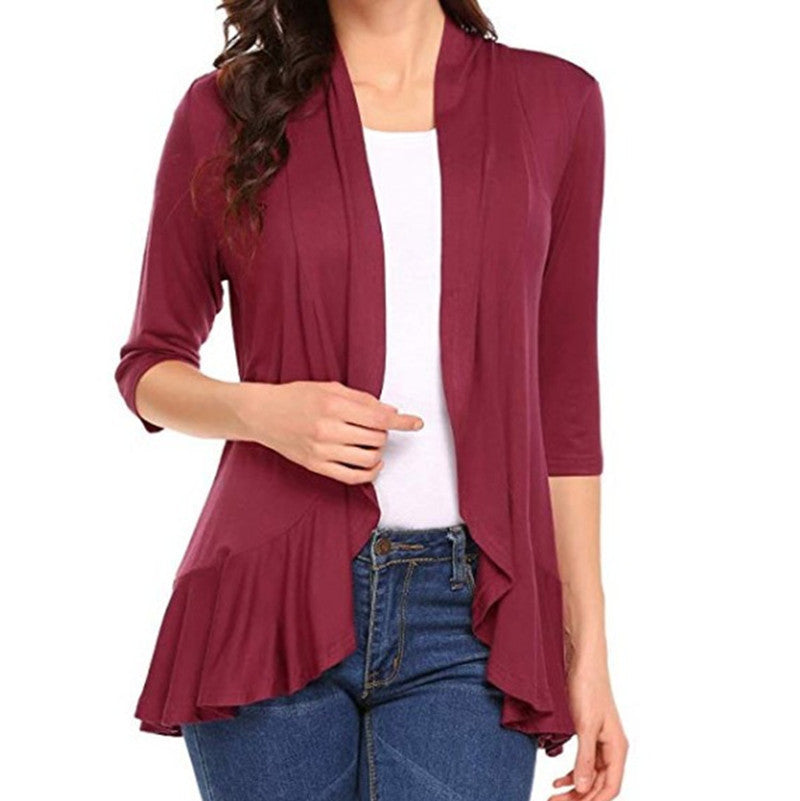 Women's Fashionable Cardigan with Asymmetrical Cut and Flattering Details Lisslune