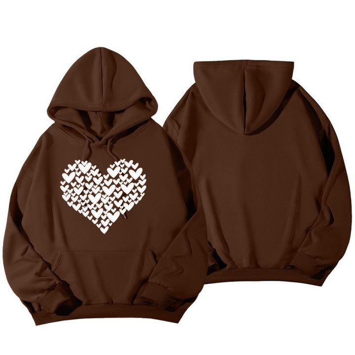 Women's Hoodie Sweatshirt with Large Heart Design Lisslune