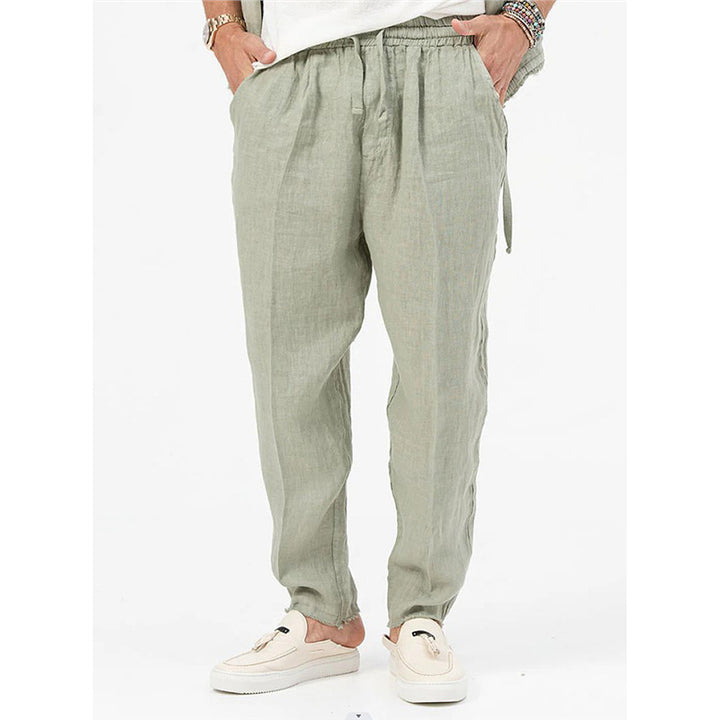 Men's airy summer pants with elastic waistband and side pockets Lisslune