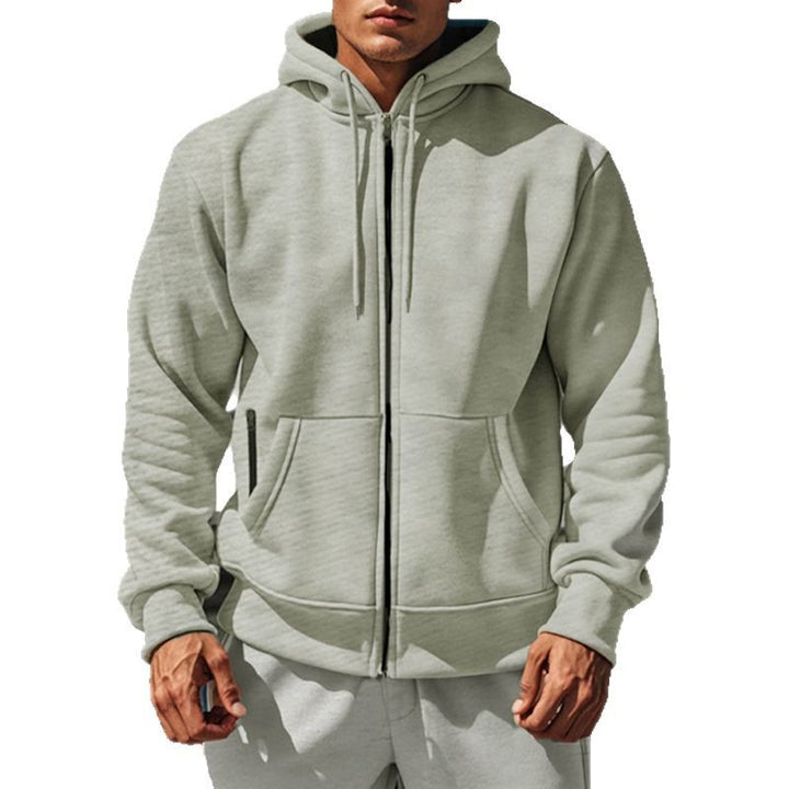 Men's Sporty Hoodie with Innovative Zipper and Practical Side Pockets Lisslune