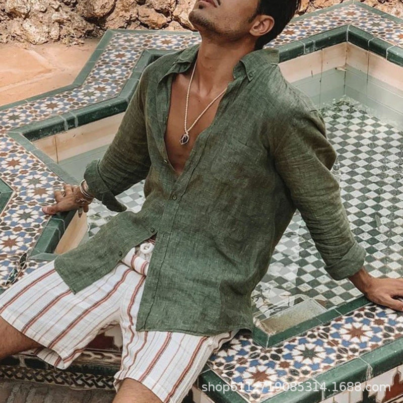 Men's linen shirt with a casual cut Lisslune