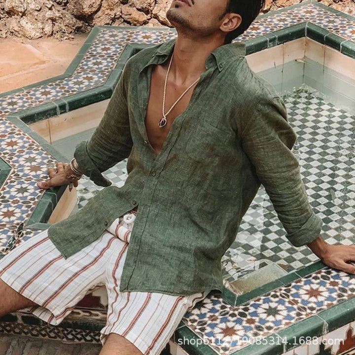 Men's linen shirt with a casual cut Lisslune