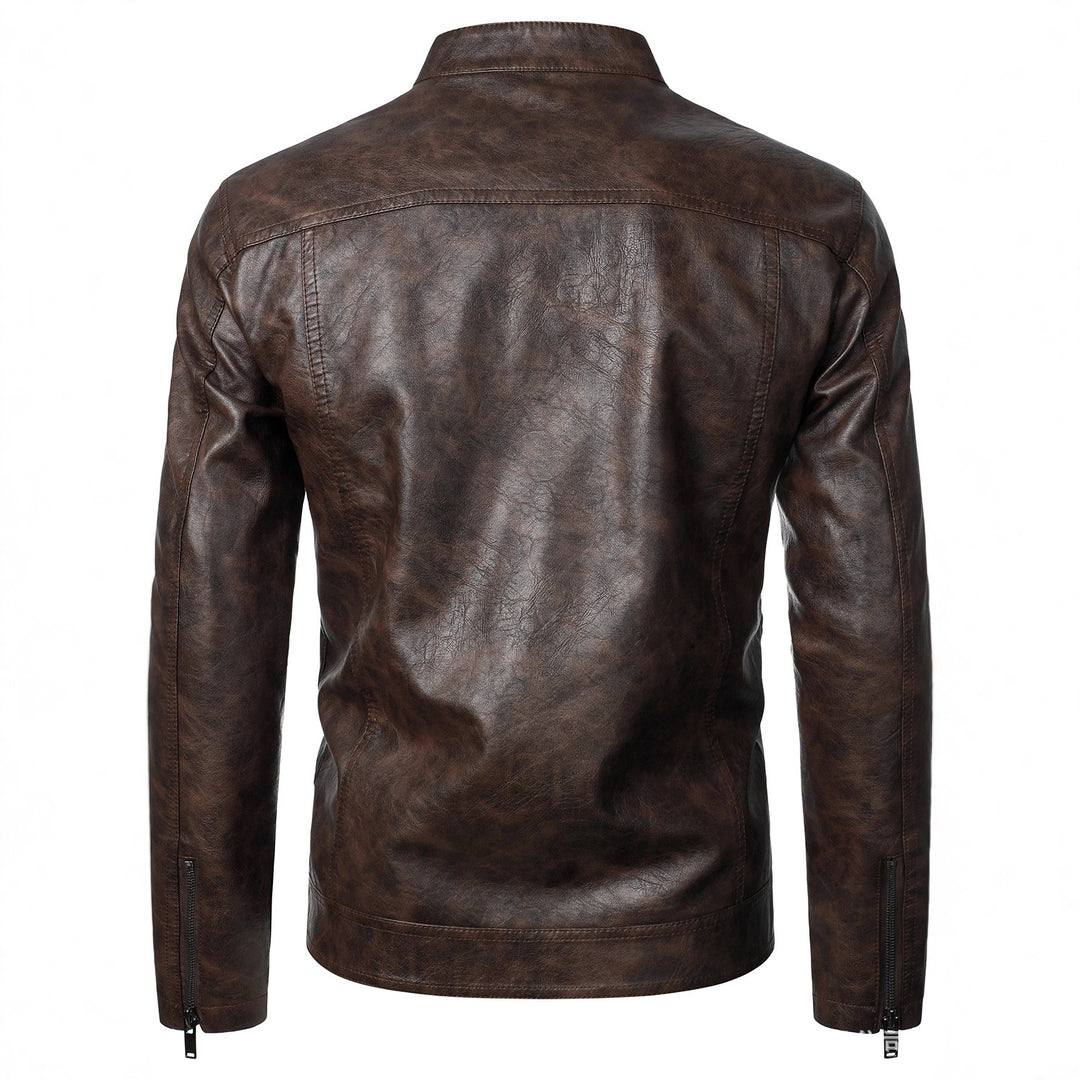Men's Leather Jacket with Fashionable Design and Practical Pockets Lisslune
