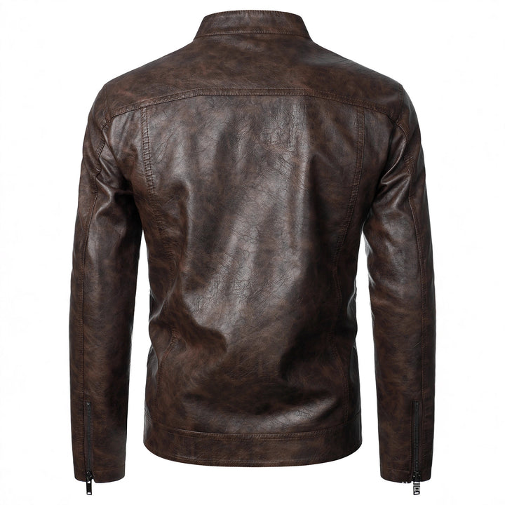 Men's Leather Jacket with Fashionable Design and Practical Pockets Lisslune