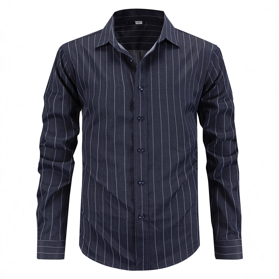 Men's striped long sleeve shirt with modern cut Lisslune