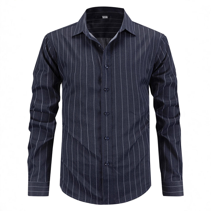Men's striped long sleeve shirt with modern cut Lisslune