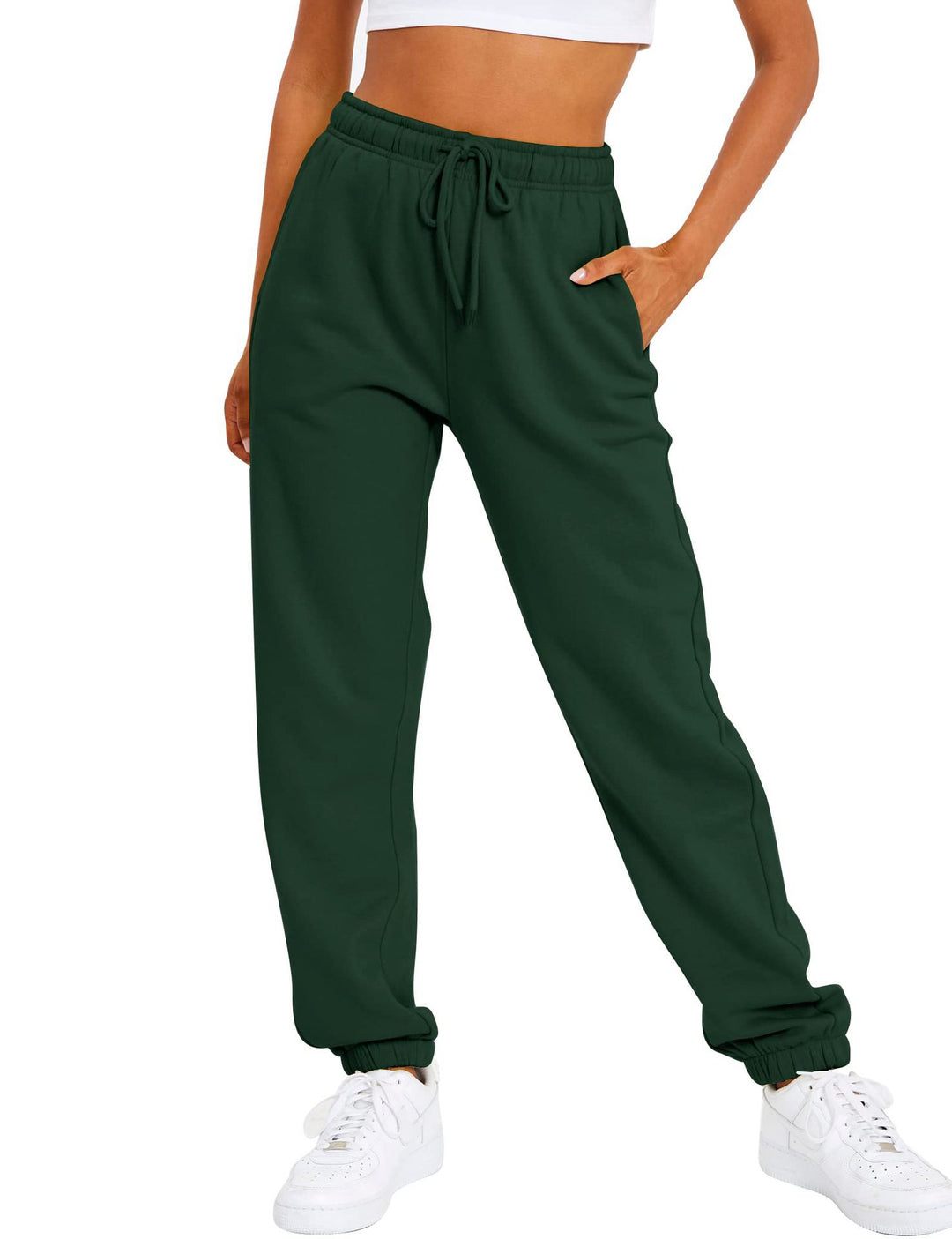 Women’s sporty leisure pants with elastic waistband and high-waisted cut Lisslune