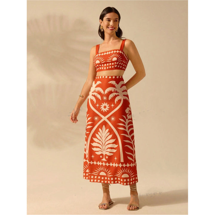 Ladies Crop Top and Maxi Skirt Set Lune London