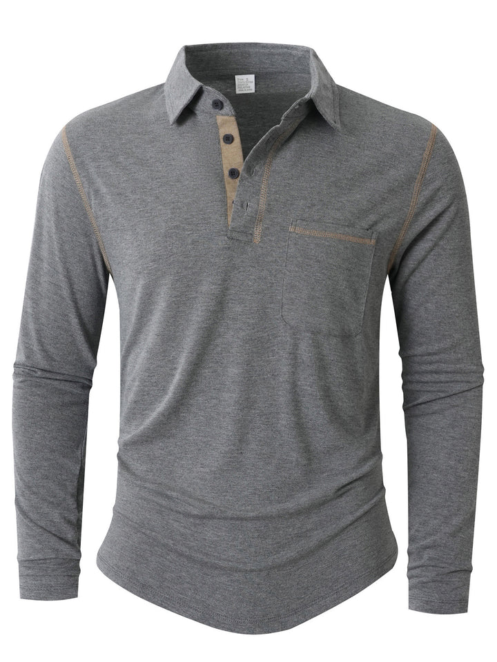 Men's Long Sleeve Polo Shirt Lisslune