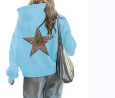 Women's hoodie with striking leopard star design Lisslune