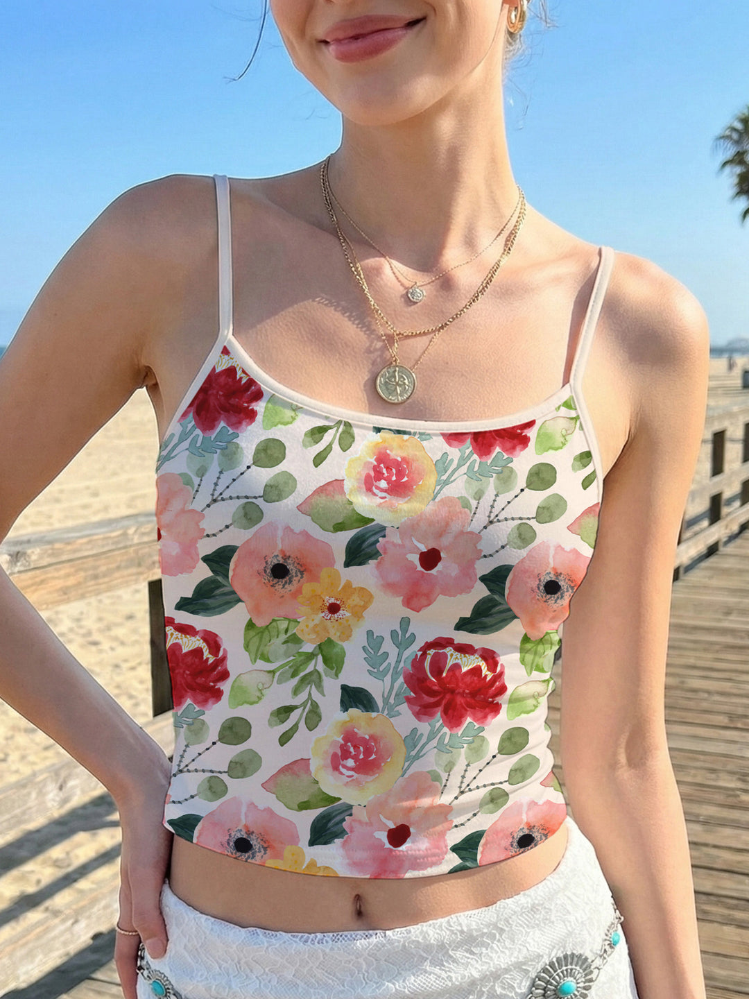 Women Crop Top with Colorful Mandala Design Lisslune