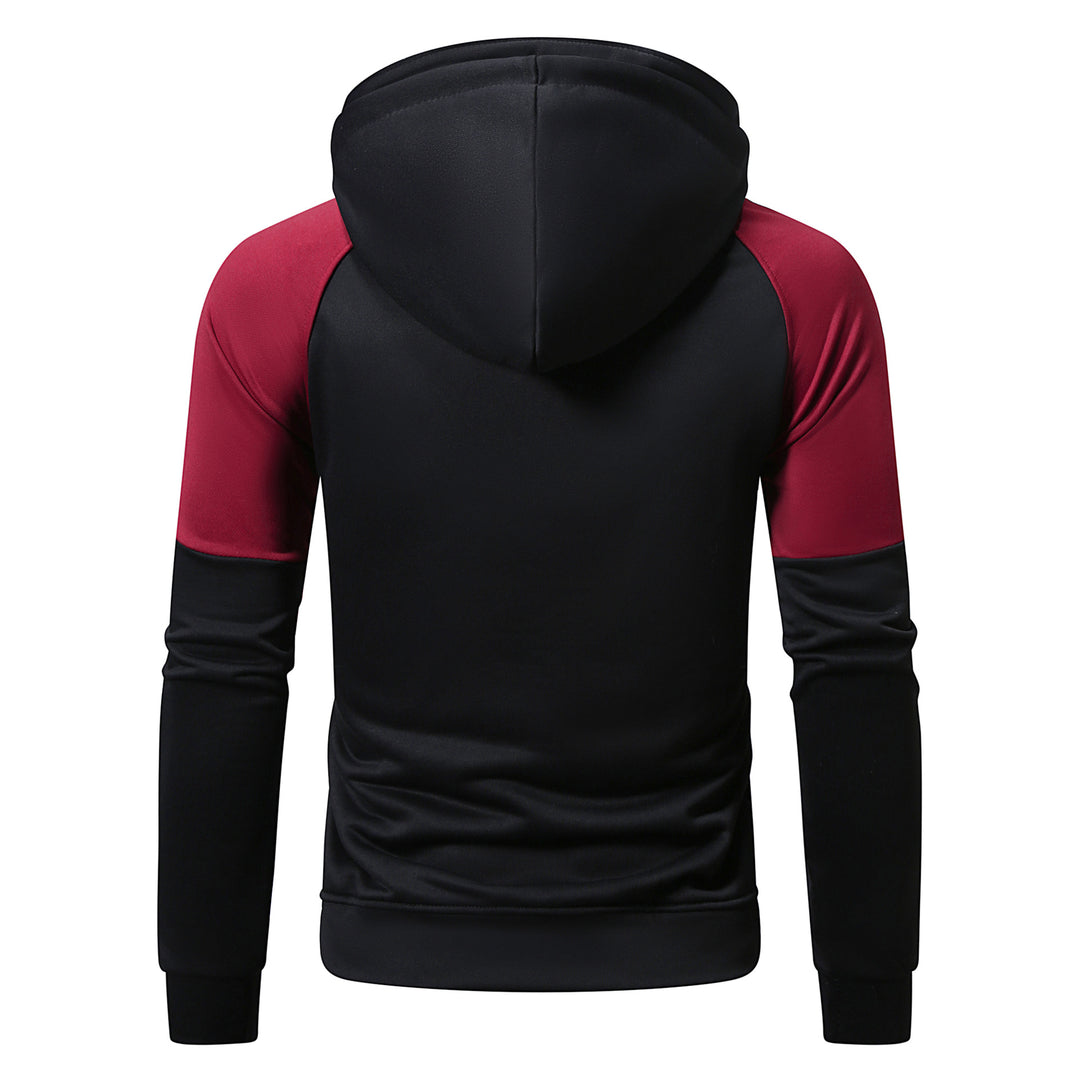 Men's sporty hooded sweater with unique color block design Lisslune