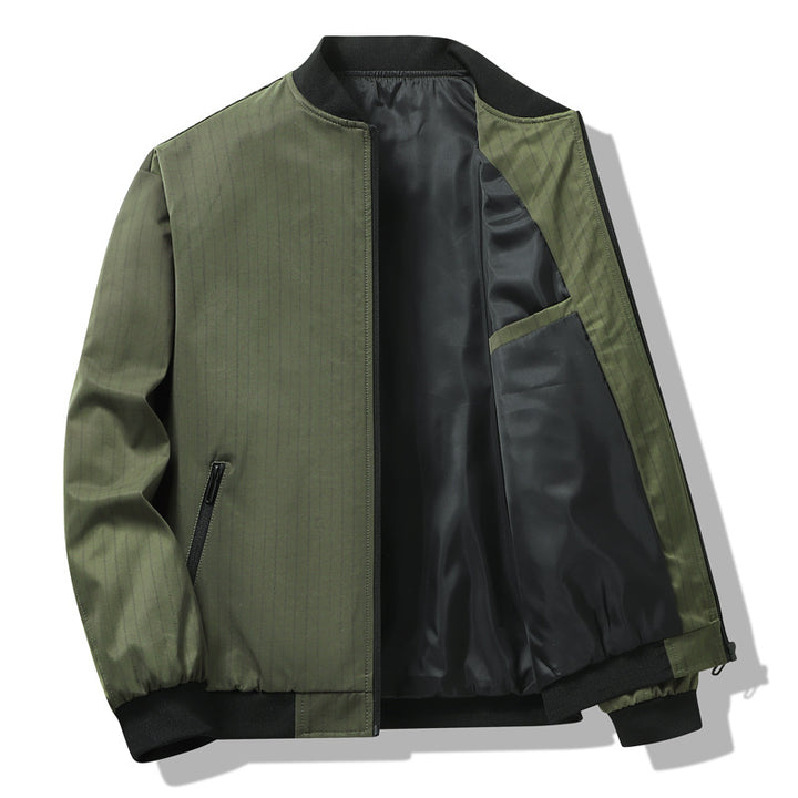 Men's urban bomber jacket with fine stripe pattern Lisslune