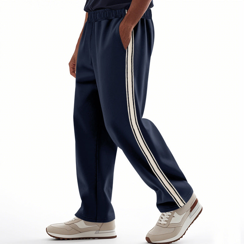 Men's leisure joggers with side stripes and elastic waistband Lisslune
