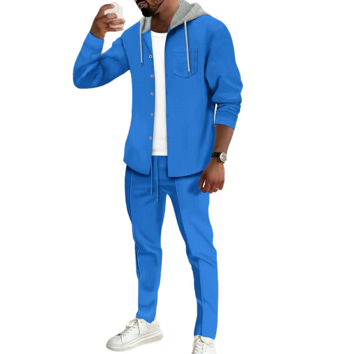 Men's stylish leisure set with hooded top and practical pockets Lisslune