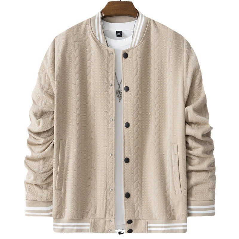 Men's leisure jacket in modern design with structured knit pattern Lisslune