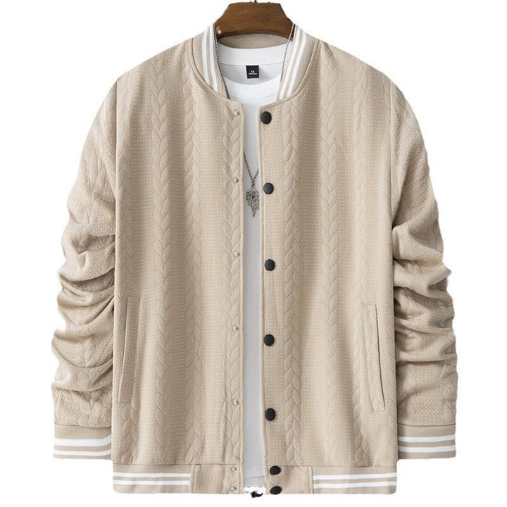 Men's leisure jacket in modern design with structured knit pattern Lisslune