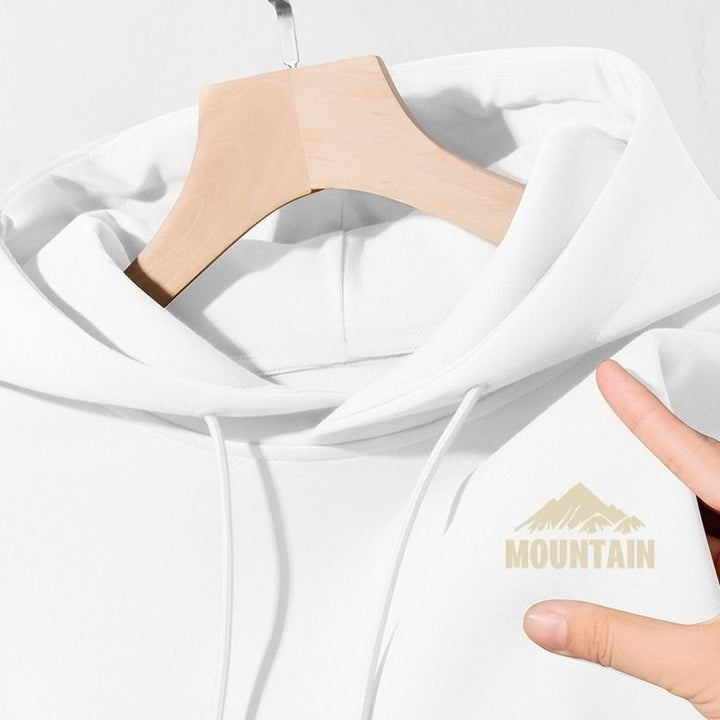 Women's hoodie with modern mountain motif and practical pockets Lisslune