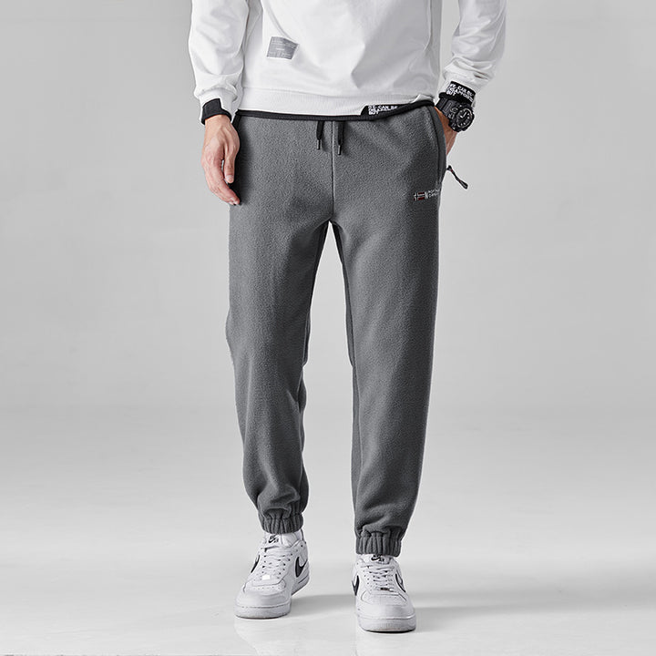 Men's fleece jogging pants with elastic waistband and side pockets Lisslune