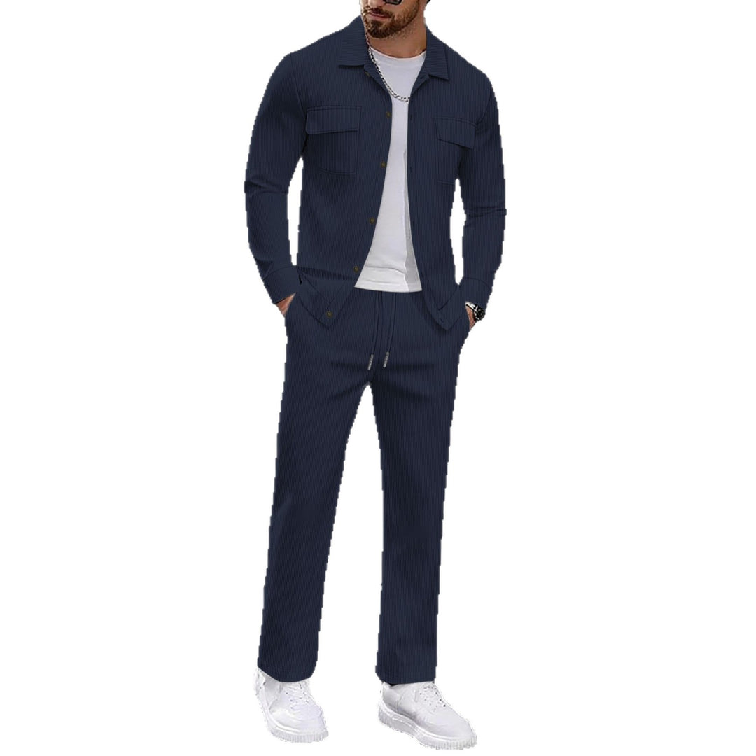 Men's casual tracksuit with textured top and elastic waistband Lisslune