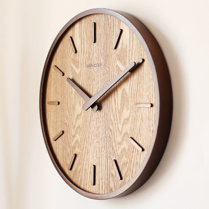 Lisslune | Minimalistic Quiet Wooden Wall Clock 12 Inch