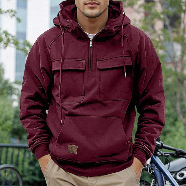 Men's stylish hooded jacket with practical pockets Lisslune